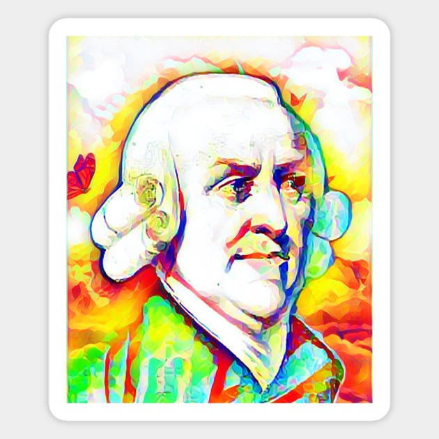 Adam Smith Colourful Portrait | Adam Smith Artwork 11 Magnet by JustLit